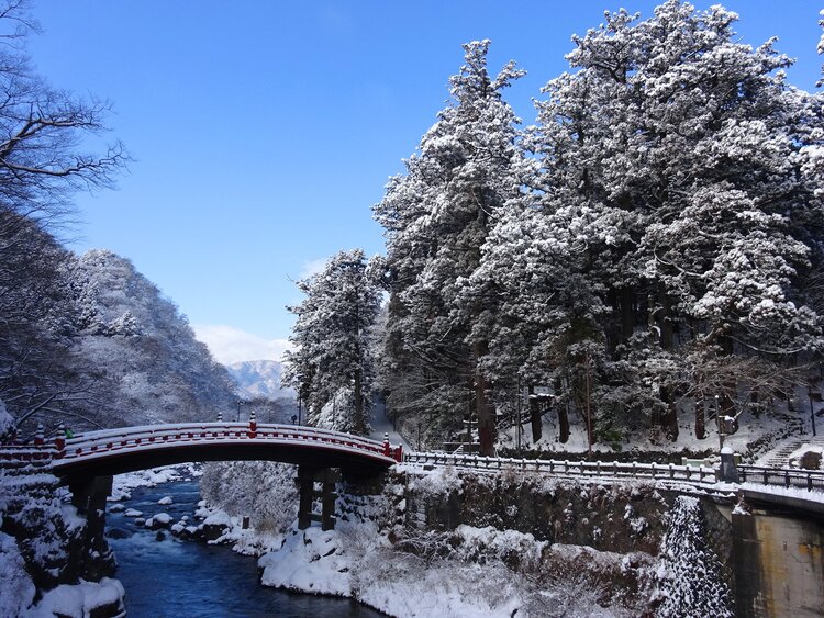 神橋冬の朝